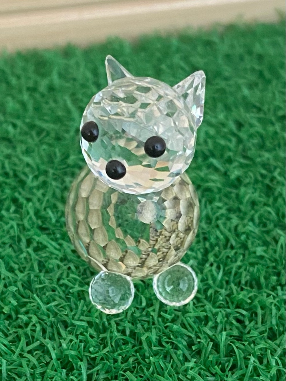 Swarovski Crystal Miniature Cat Figurine Silver-Tone Wire Tail Vintage 1990s - Picture 6 of 10